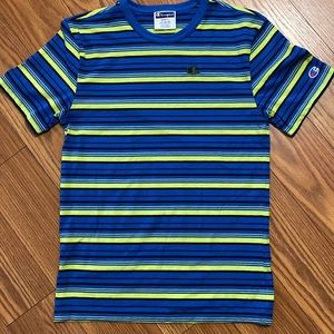 Champion short sleeve boys striped tee shirt multicolor C embroidered size S
